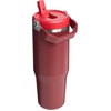 STANLEY IceFlow 2.0 Flip Straw Tumbler with Handle 20 oz | Twist On Lid and Flip Up Straw | Leak Resistant Water Bottle | Insulated Stainless Steel | BPA-Free | Stainless Steel Ash(Cranberry)