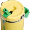 STANLEY IceFlow 2.0 Flip Straw Tumbler with Handle 20 oz | Twist On Lid and Flip Up Straw | Leak Resistant Water Bottle | Insulated Stainless Steel | BPA-Free | Stainless Steel Ash(Team Yellow Green)