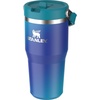 STANLEY IceFlow 2.0 Flip Straw Tumbler with Handle 20 oz | Twist On Lid and Flip Up Straw | Leak Resistant Water Bottle | Insulated Stainless Steel | BPA-Free | Stainless Steel Ash(Sea Glass Aura)