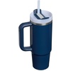 STANLEY Quencher H2.0 Tumbler with Handle and Straw 20 oz | Flowstate 3-Position Lid | Cup Holder Compatible for Travel | Insulated Stainless Steel Cup | BPA-Free | Blue Dream Stone(Dark Navy)