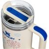 STANLEY Quencher H2.0 Tumbler with Handle and Straw 20 oz | Flowstate 3-Position Lid | Cup Holder Compatible for Travel | Insulated Stainless Steel Cup | BPA-Free | Blue Dream Stone(Cream Royal Fireworks)