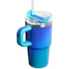 STANLEY Quencher H2.0 Tumbler with Handle and Straw 20 oz | Flowstate 3-Position Lid | Cup Holder Compatible for Travel | Insulated Stainless Steel Cup | BPA-Free | Blue Dream Stone(Sea Glass Aura)
