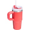 STANLEY Quencher H2.0 Tumbler with Handle and Straw 20 oz | Flowstate 3-Position Lid | Cup Holder Compatible for Travel | Insulated Stainless Steel Cup | BPA-Free | Blue Dream Stone(Hot Coral)
