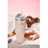 STANLEY Quencher H2.0 Tumbler with Handle and Straw 20 oz | Flowstate 3-Position Lid | Cup Holder Compatible for Travel | Insulated Stainless Steel Cup | BPA-Free | Blue Dream Stone(Rose Quartz)