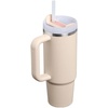 STANLEY Quencher H2.0 Tumbler with Handle and Straw 20 oz | Flowstate 3-Position Lid | Cup Holder Compatible for Travel | Insulated Stainless Steel Cup | BPA-Free | Blue Dream Stone(Champagne)