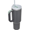STANLEY Quencher H2.0 Tumbler with Handle and Straw 20 oz | Flowstate 3-Position Lid | Cup Holder Compatible for Travel | Insulated Stainless Steel Cup | BPA-Free | Blue Dream Stone(Charcoal)