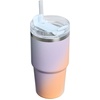 STANLEY Quencher H2.0 Tumbler with Handle and Straw 20 oz | Flowstate 3-Position Lid | Cup Holder Compatible for Travel | Insulated Stainless Steel Cup | BPA-Free | Blue Dream Stone(Sunrise Spiral)