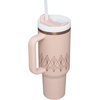 STANLEY Quencher H2.0 Tumbler with Handle and Straw 20 oz | Flowstate 3-Position Lid | Cup Holder Compatible for Travel | Insulated Stainless Steel Cup | BPA-Free | Blue Dream Stone(Blush Gloss Deco)