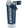 STANLEY Vitalize Shaker Bottle 20 oz | Leakproof Insulated Stainless Steel Shaker Cup | Base Storage and Twist On Fast Flow Lid | Protein Shakes and Pre Workout Powder | BPA-Free | Dark Navy