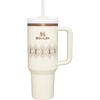 STANLEY Quencher H2.0 Tumbler with Handle and Straw 20 oz | Flowstate 3-Position Lid | Cup Holder Compatible for Travel | Insulated Stainless Steel Cup | BPA-Free | Blue Dream Stone(Cream Gloss Deco)