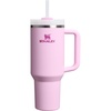 STANLEY Quencher H2.0 Tumbler with Handle and Straw 20 oz | Flowstate 3-Position Lid | Cup Holder Compatible for Travel | Insulated Stainless Steel Cup | BPA-Free | Blue Dream Stone(Cherry Blossom)