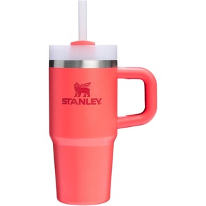 STANLEY Quencher H2.0 Tumbler with Handle and Straw 20 oz | Flowstate 3-Position Lid | Cup Holder Compatible for Travel | Insulated Stainless Steel Cup | BPA-Free | Blue Dream Stone(Hot Coral)