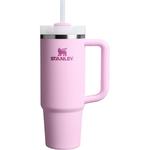 STANLEY Quencher H2.0 Tumbler with Handle and Straw 20 oz | Flowstate 3-Position Lid | Cup Holder Compatible for Travel | Insulated Stainless Steel Cup | BPA-Free | Blue Dream Stone(Light Pink/Pink)