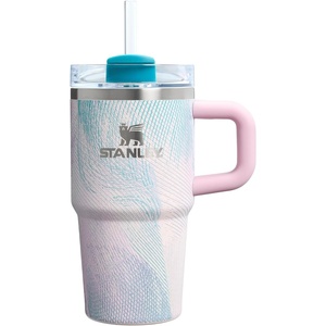 STANLEY Quencher H2.0 Tumbler with Handle and Straw 20 oz | Flowstate 3-Position Lid | Cup Holder Compatible for Travel | Insulated Stainless Steel Cup | BPA-Free | Blue Dream Stone(Sea Glass Plume)