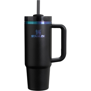 STANLEY Quencher H2.0 Tumbler with Handle and Straw 20 oz | Flowstate 3-Position Lid | Cup Holder Compatible for Travel | Insulated Stainless Steel Cup | BPA-Free | Blue Dream Stone(Black Chroma)