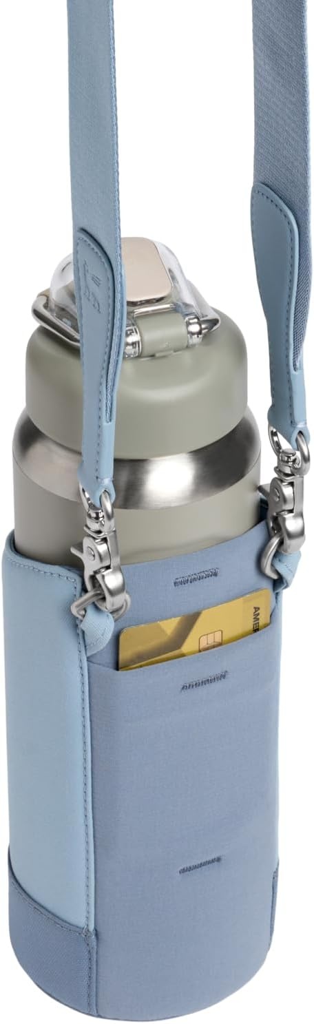 image:imageSTANLEY Standby CarryAll Bag Slate Blue Water Bottle Holder Removable Essentials Case with interior phone pocket QuickAccess Card Storage Crossbody StrapSlate Blue