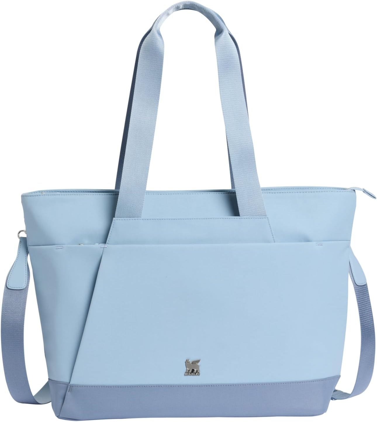 image:imageSTANLEY Standby Tote Bag Ash Laptop Sleeve Water Bottle Pocket Luggage PassThrough Adjustable amp Removable Crossbody Strap Structured amp DurableSlate Blue