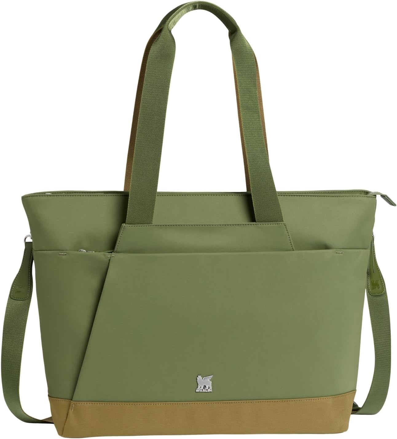 image:imageSTANLEY Standby Tote Bag Ash Laptop Sleeve Water Bottle Pocket Luggage PassThrough Adjustable amp Removable Crossbody Strap Structured amp DurableDried Pine