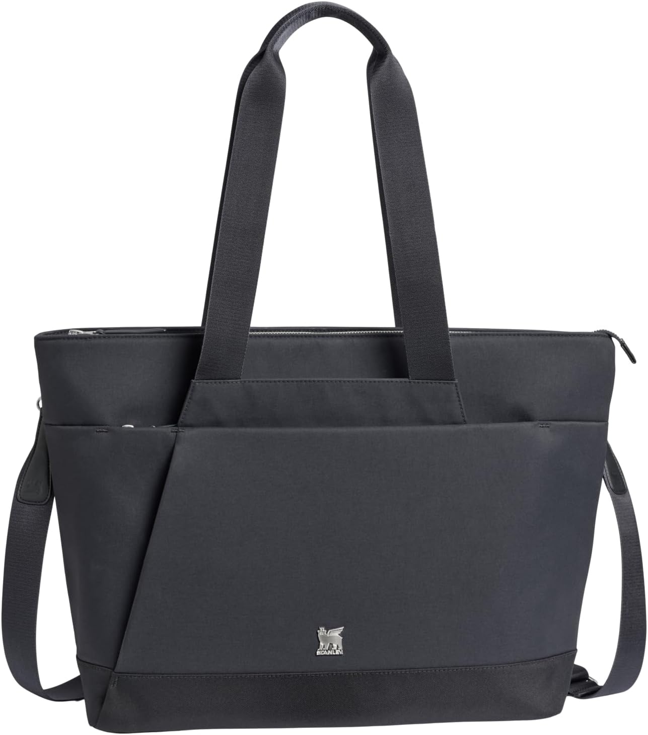 image:imageSTANLEY Standby Tote Bag Ash Laptop Sleeve Water Bottle Pocket Luggage PassThrough Adjustable amp Removable Crossbody Strap Structured amp DurableBlack