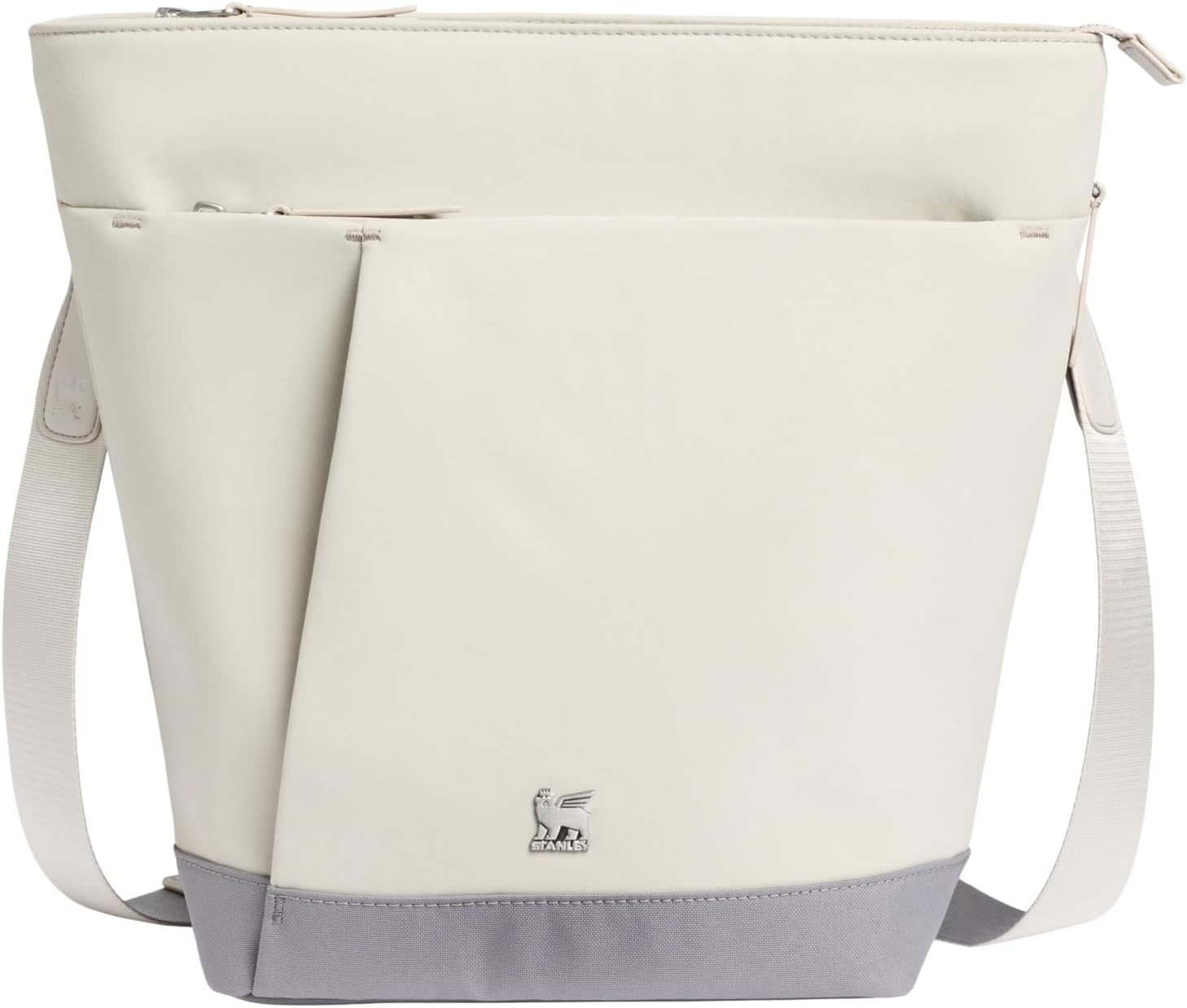image:imageSTANLEY Standby Tote Bag Ash Laptop Sleeve Water Bottle Pocket Luggage PassThrough Adjustable amp Removable Crossbody Strap Structured amp DurableAsh