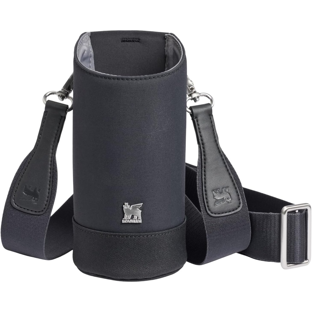 image:imageSTANLEY Standby CarryAll Bag Slate Blue Water Bottle Holder Removable Essentials Case with interior phone pocket QuickAccess Card Storage Crossbody StrapBlack