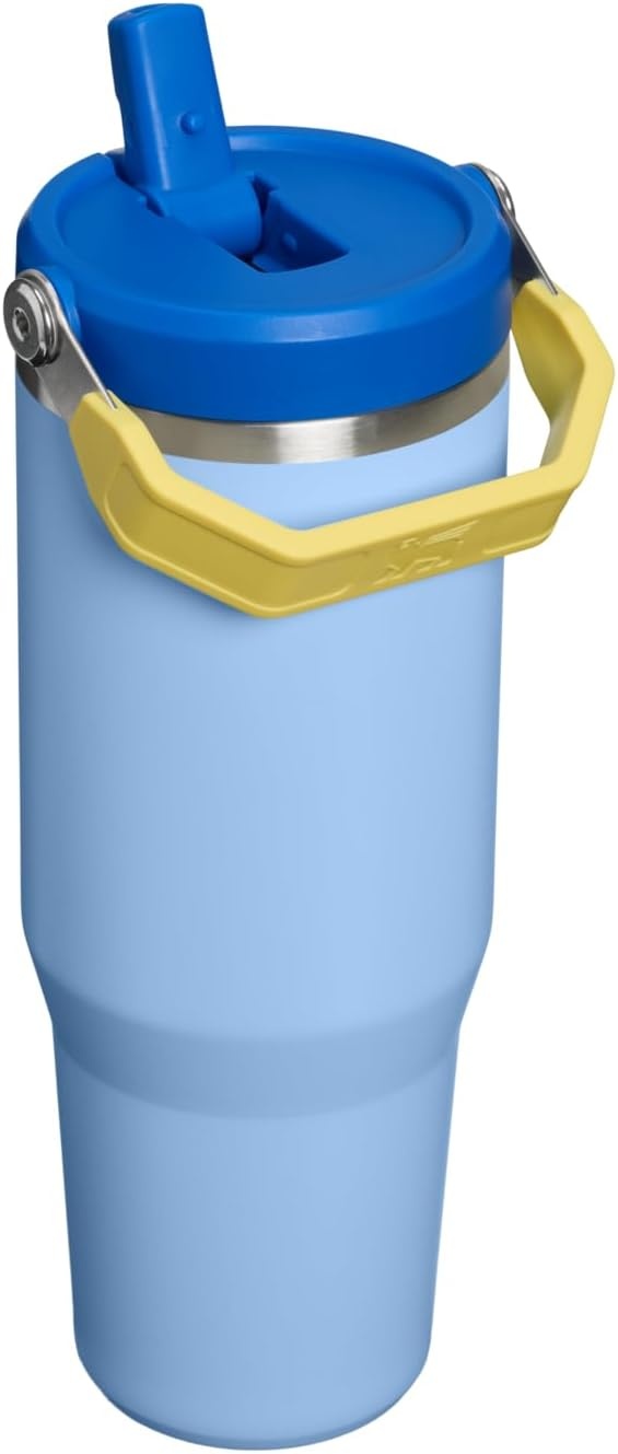 image:imageSTANLEY IceFlow 20 Flip Straw Tumbler 30 oz Champagne PlusCornflower Admiral Blue