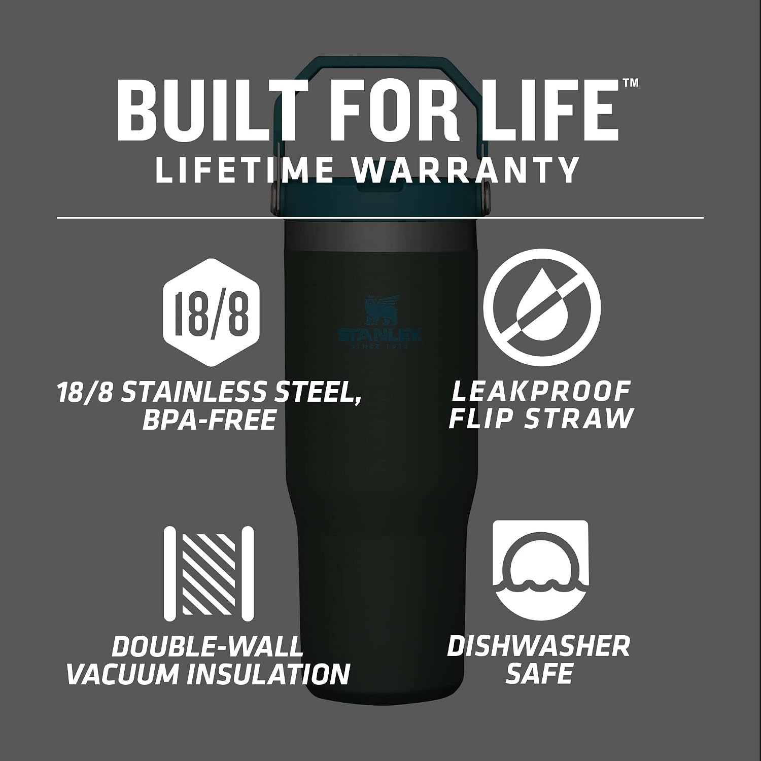 image:imageSTANLEY IceFlow 20 Flip Straw Tumbler 30 oz Champagne PlusSpirulina