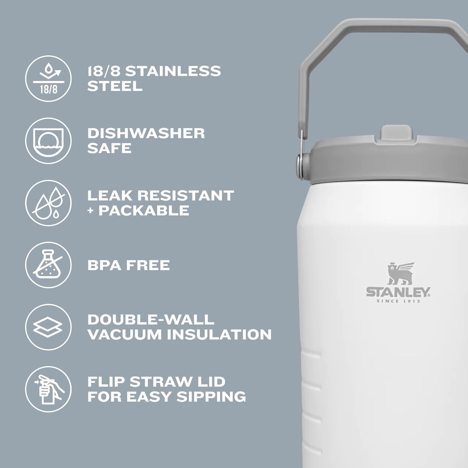 image:imageSTANLEY IceFlow Flip Straw 20 Jug 64 oz AshLilac 20