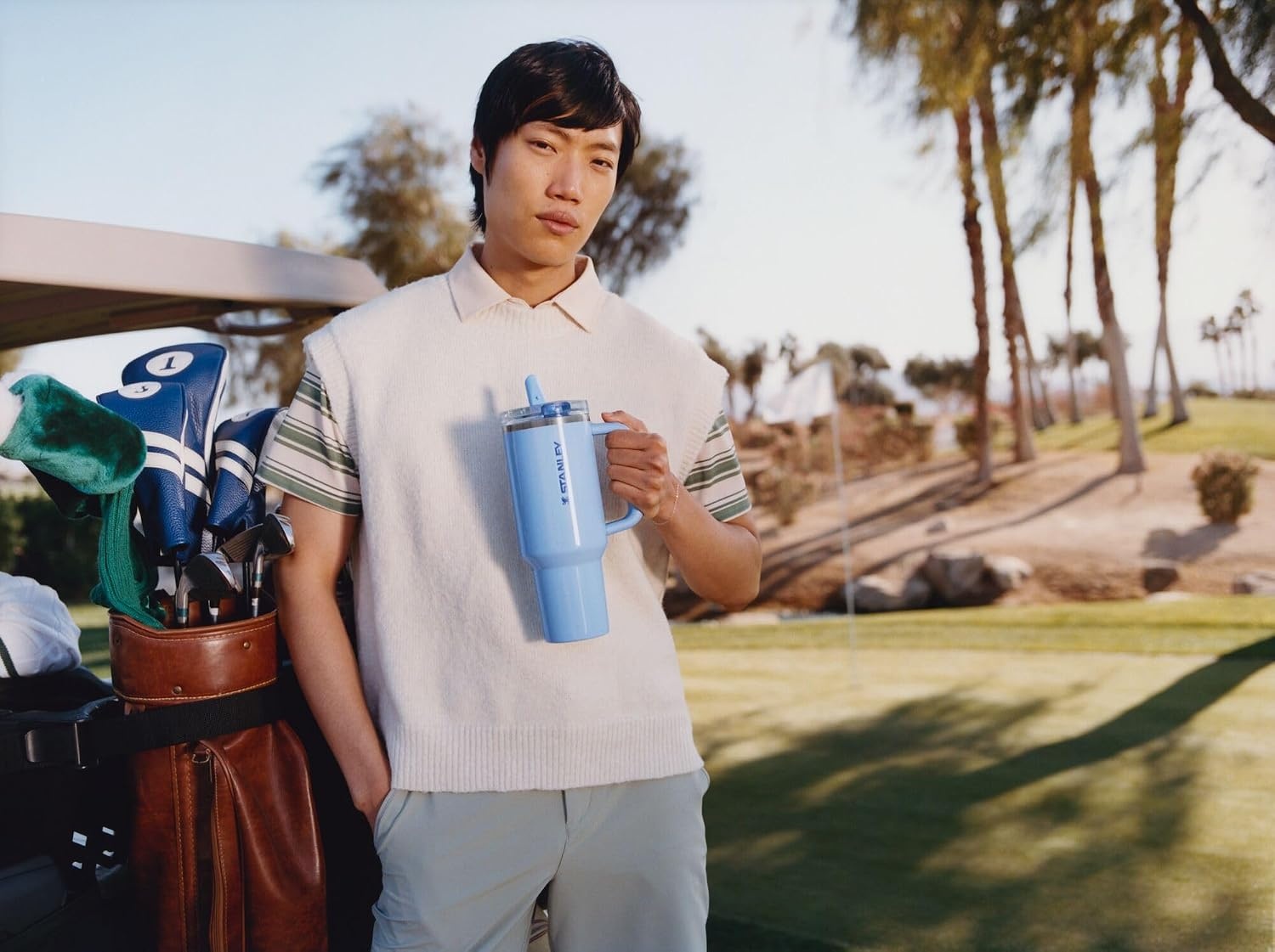 image:imageSTANLEY Quencher ProTour Flipstraw Tumbler 40 oz Pacific HypergripOasis Cornflower Gloss
