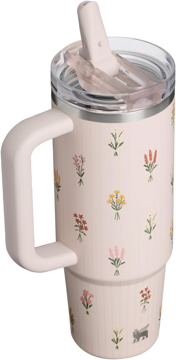 image:imageSTANLEY Quencher ProTour Flipstraw Tumbler 40 oz Pacific HypergripRose Quartz Bouquets