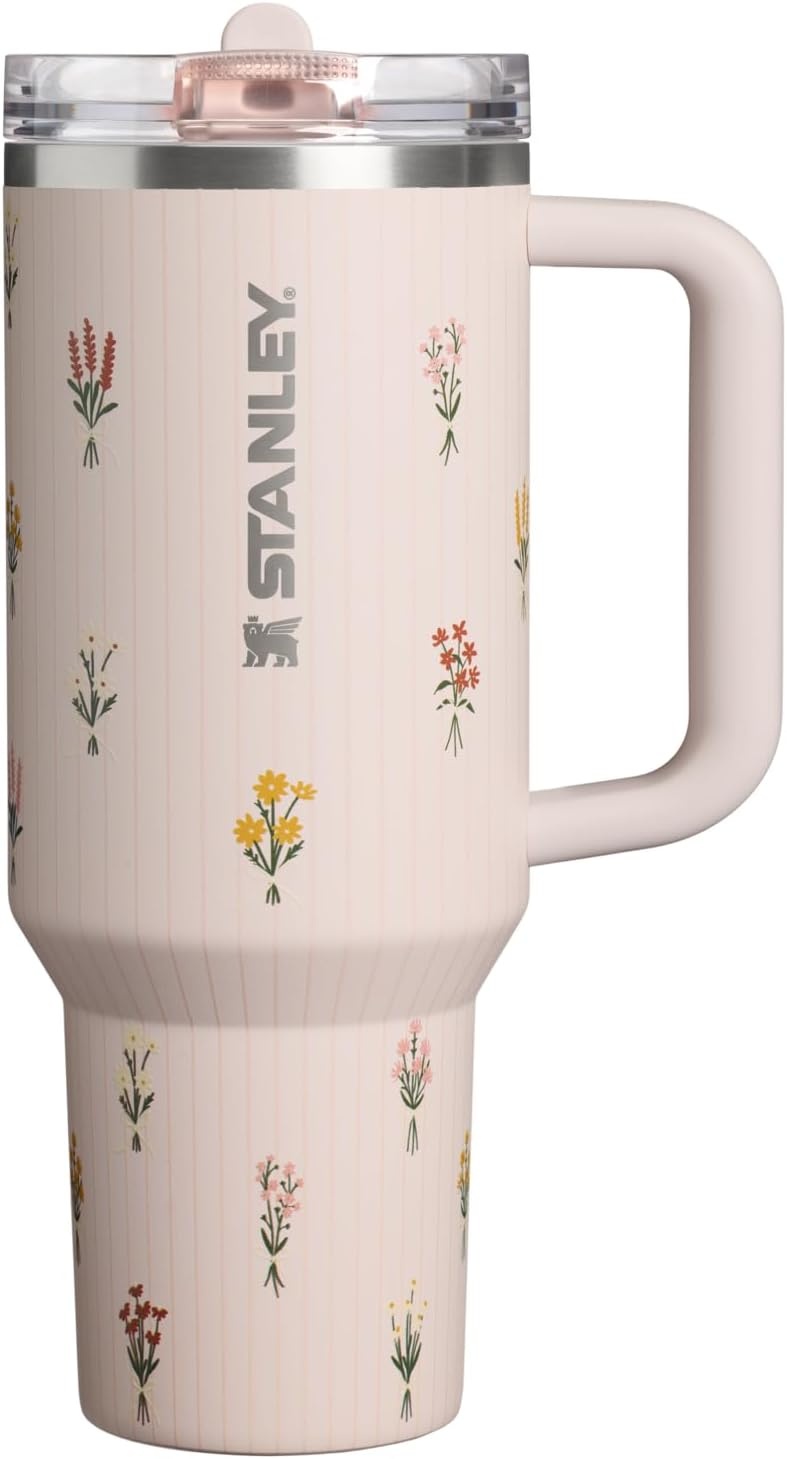 image:imageSTANLEY Quencher ProTour Flipstraw Tumbler 40 oz Pacific HypergripRose Quartz Bouquets
