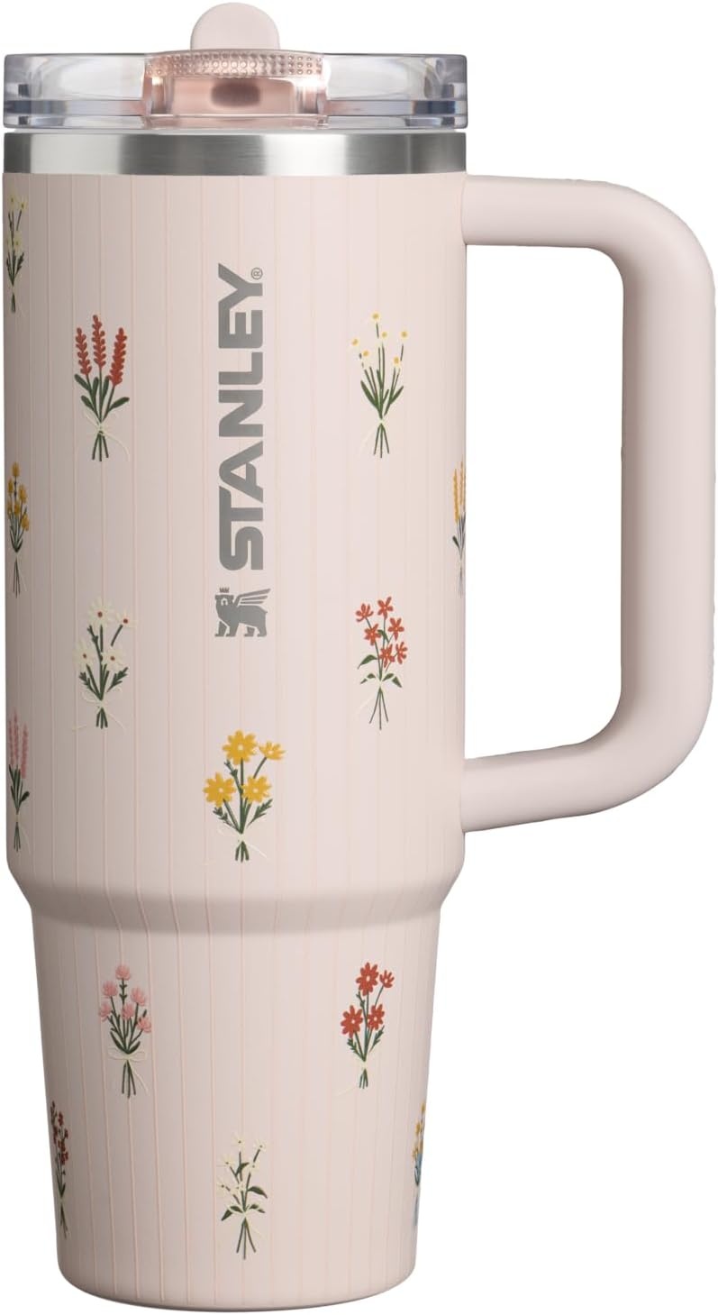 image:imageSTANLEY Quencher ProTour Flipstraw Tumbler 40 oz Pacific HypergripRose Quartz Bouquets