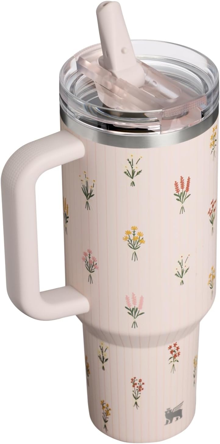 image:imageSTANLEY Quencher ProTour Flipstraw Tumbler 40 oz Pacific HypergripRose Quartz Bouquets
