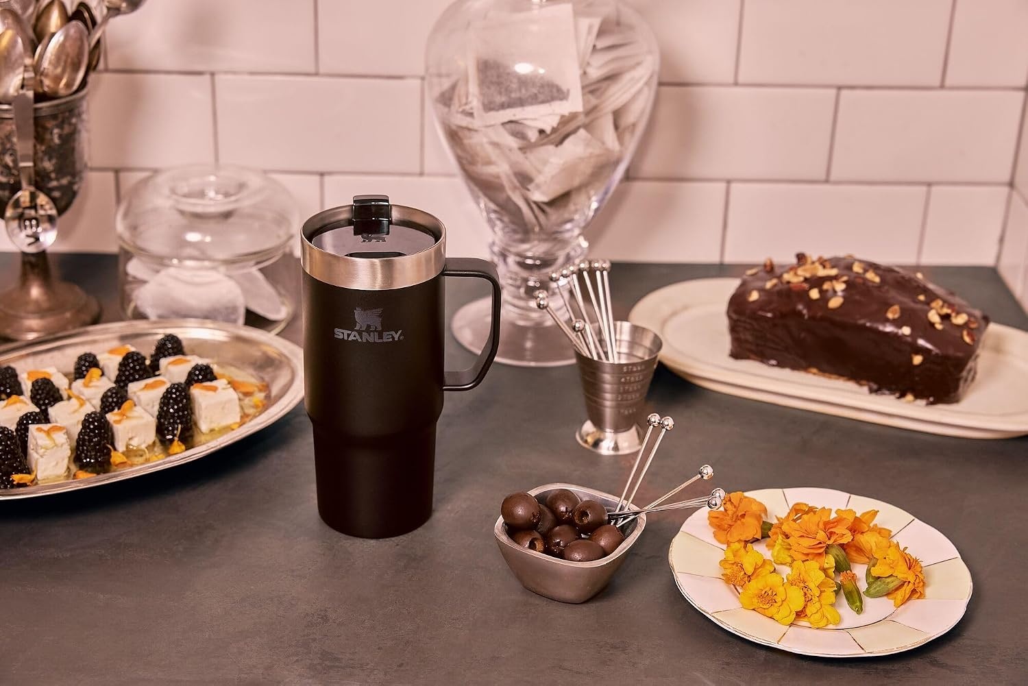 image:imageSTANLEY The Everyday Suburban Mug 16 oz Drink Through Lid Cup for Coffee Tea and Drinks Insulated Stainless Steel Coffee Mug BPAFree Blue Dream GlossDried Pine