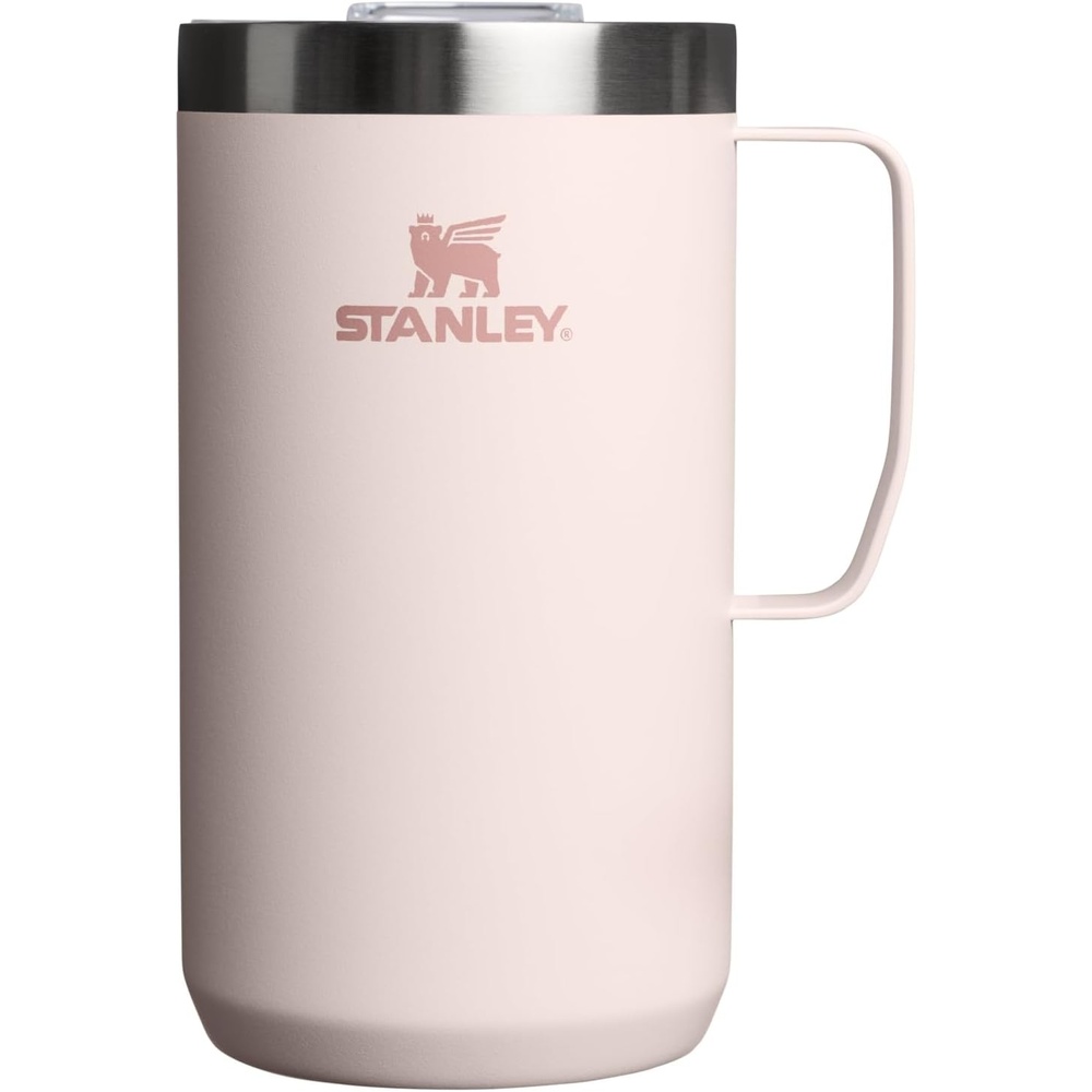 image:imageSTANLEY Everyday Camp Mug 24 oz Drink Through Lid Cup for Coffee Tea and Drinks Insulated Stainless Steel Coffee Mug BPAFree CoffeeRose Quartz