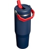 STANLEY IceFlow 2.0 Flip Straw Tumbler, 30 oz, Champagne Plus(Team Navy Red)
