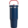 STANLEY IceFlow 2.0 Flip Straw Tumbler, 30 oz, Champagne Plus(Team Navy Red)