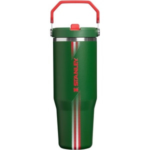 STANLEY IceFlow 2.0 Flip Straw Tumbler, 30 oz, Champagne Plus(Team Dark Green Red)