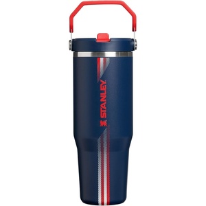 STANLEY IceFlow 2.0 Flip Straw Tumbler, 30 oz, Champagne Plus(Team Navy Red)