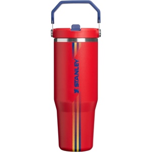 STANLEY IceFlow 2.0 Flip Straw Tumbler, 30 oz, Champagne Plus(Team Red Dark Blue)