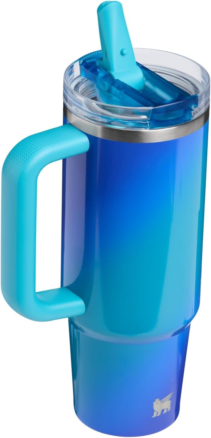 image:imageSTANLEY Quencher ProTour Flip Straw Tumbler with Leakproof Lid BuiltIn Straw amp Handle Cupholder Compatible for Travel Insulated Stainless Steel Cup BPAFreeSea Glass Aura