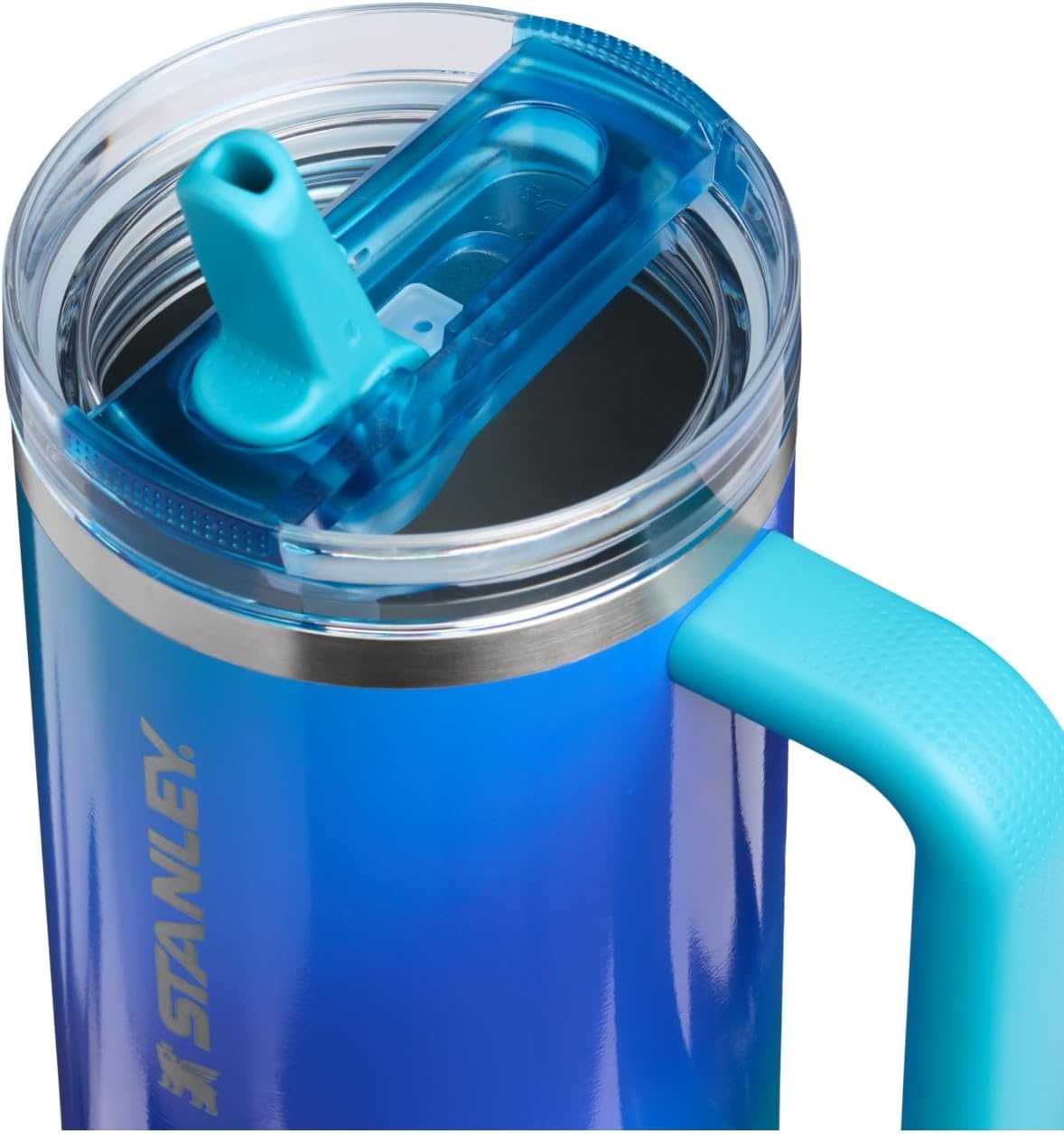 image:imageSTANLEY Quencher ProTour Flip Straw Tumbler with Leakproof Lid BuiltIn Straw amp Handle Cupholder Compatible for Travel Insulated Stainless Steel Cup BPAFreeSea Glass Aura