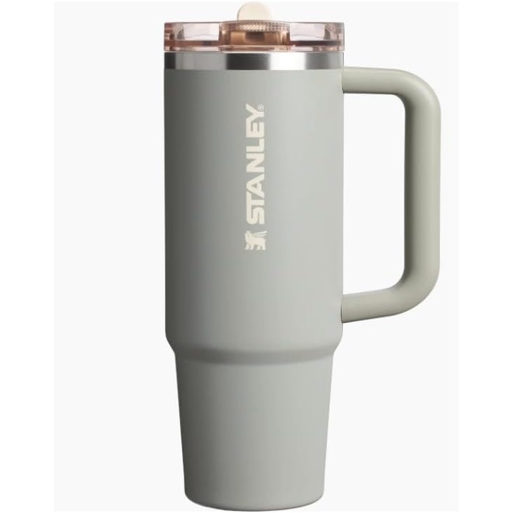 image:imageSTANLEY Quencher ProTour Flip Straw Tumbler with Leakproof Lid BuiltIn Straw amp Handle Cupholder Compatible for Travel Insulated Stainless Steel Cup BPAFreeSage Grey