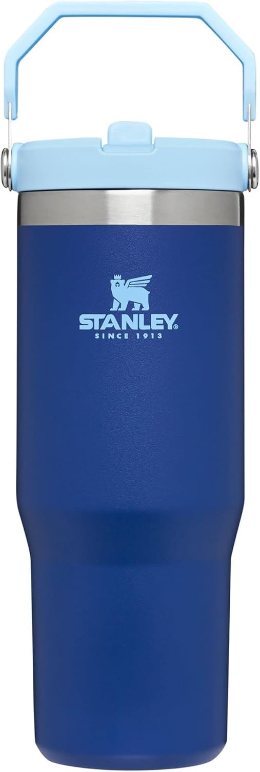 image:imageSTANLEY IceFlow 20 Flip Straw Tumbler with Handle 14 oz Twist On Lid and Flip Up Straw Leakproof Water Bottle Insulated Stainless Steel BPAFree AshLapis
