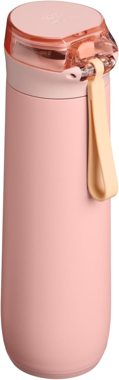 image:imageSTANLEY Flowstate Spring Bottle 20 oz Blossom PlaidPeach Rose