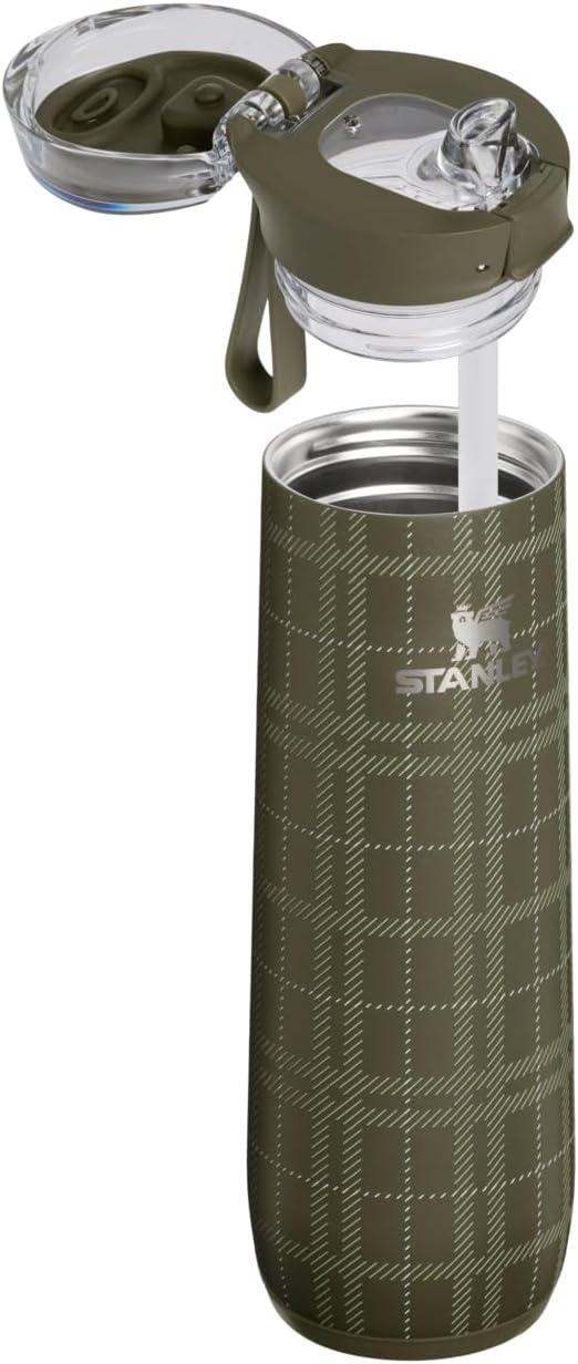 image:imageSTANLEY Flowstate Spring Bottle 20 oz Blossom PlaidPeat Moss Plaid