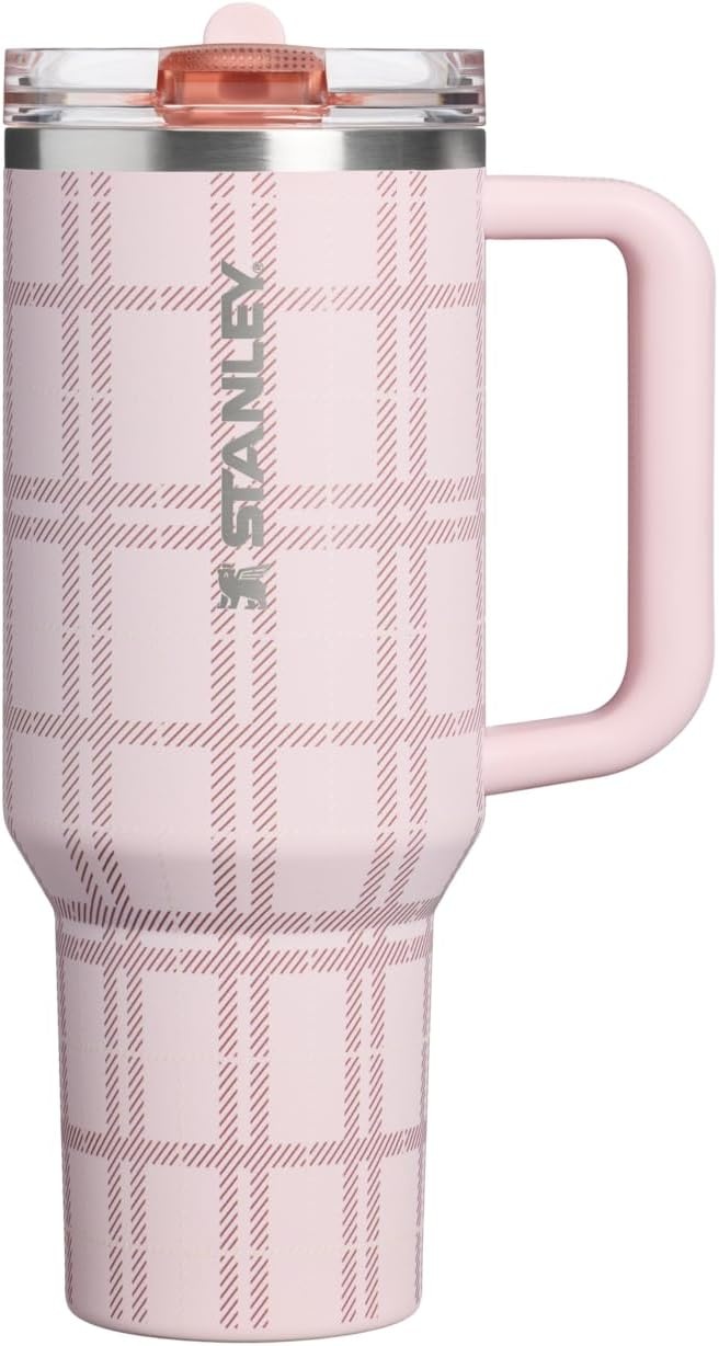 image:imageSTANLEY Quencher ProTour Flipstraw Tumbler 40 oz Peat Moss PlaidBlossom Plaid