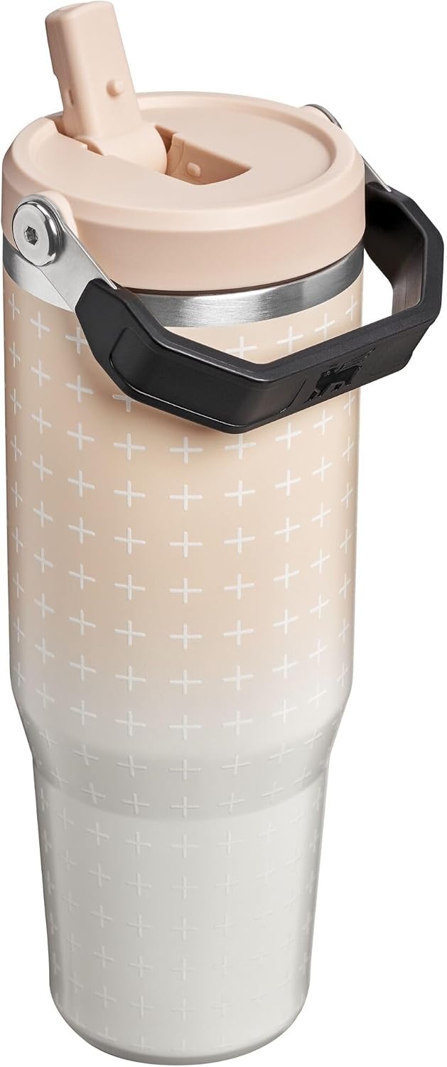 image:imageSTANLEY IceFlow 20 Flip Straw Tumbler 30 oz Blossom PlaidChampagne Plus