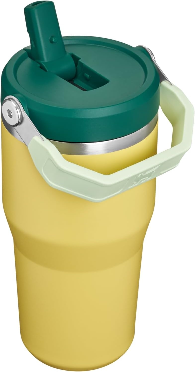 image:imageSTANLEY IceFlow 20 Flip Straw Tumbler 30 oz Blossom PlaidDaffodil Emerald