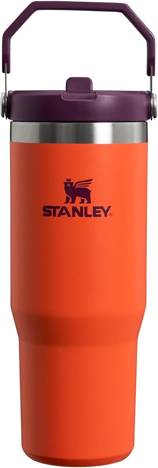 image:imageSTANLEY IceFlow 20 Flip Straw Tumbler 30 oz Blossom PlaidTigerlily Plum